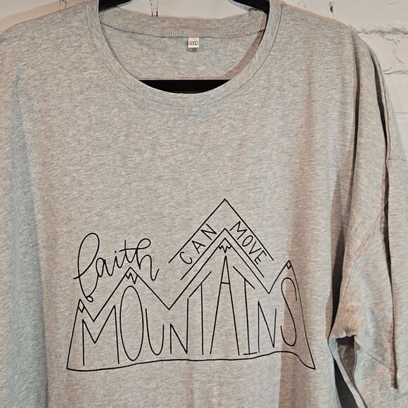Women's plus size 4X gray faith t shirt - Picture 2 of 6